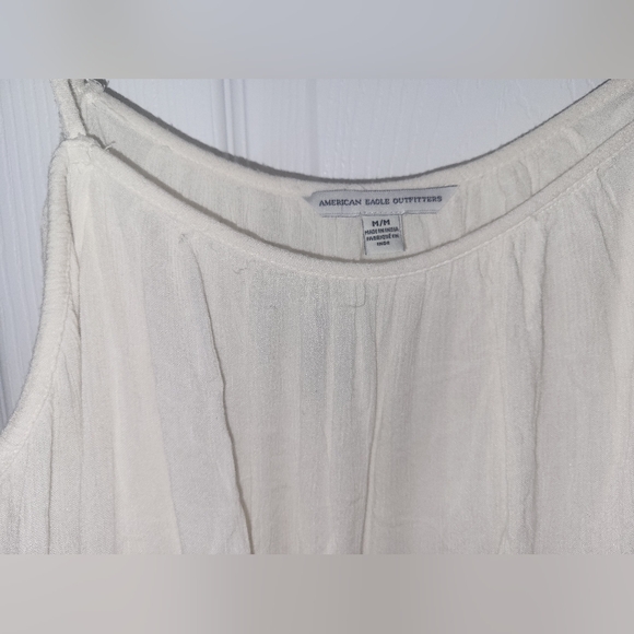 American Eagle Cream flowy boho off-shoulder top with crochet detail - Picture 5 of 5